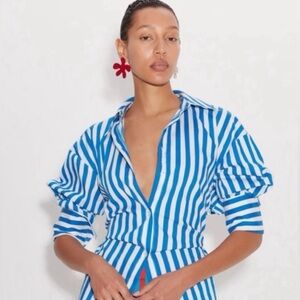 Simon Miller Loch striped button-up shirt in blue & white size L